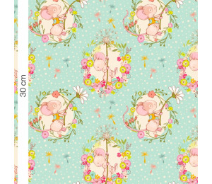 Bio Jersey Lillestoff - Spring Adventures Maus mint